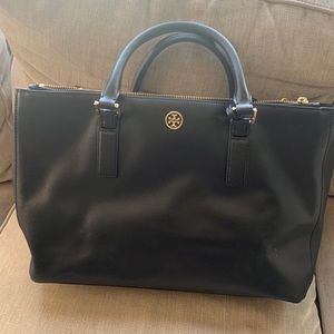 Tory Burch Robinson Double Zip Tote - Black